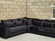2c3 Soho Corner Sofa (Black Plush Velvet)