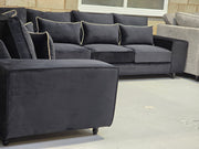 2c3 Soho Corner Sofa (Black Plush Velvet)