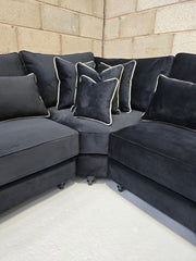 2c3 Soho Corner Sofa (Black Plush Velvet)