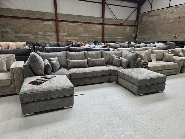 Belgravia U-Shape Sofa - Platinum Alaska Fabric