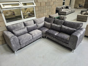 Cosmo Corner Sofa (Silver Marble Fabric)
