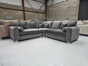 Royal Milano Corner Sofa ( grey Plush Velvet)
