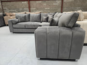 Royal Milano Corner Sofa (Asphalt Plush Velvet)