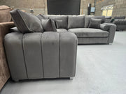 Royal Milano Corner Sofa (Asphalt Plush Velvet)