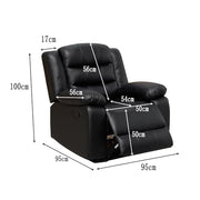 Roma Recliner Black Bonded Leather 3+2+1 Seater sofa set - 3 Seater Suite For Living Room - two Seaters Couches & Settee (3+2+1 Seater)|B0C3ZXR1JM