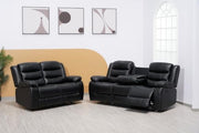 Roma Recliner Black Bonded Leather 3+2+1 Seater sofa set - 3 Seater Suite For Living Room - two Seaters Couches & Settee (3+2+1 Seater)|B0C3ZXR1JM