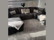 Brixton U shape Corner Sofa Chenille Charcoal Grey