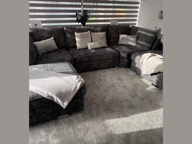 Brixton U shape Corner Sofa Chenille Charcoal Grey