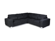 Broadgate Corner Sofa black fabric sofa pay weekly sofa cheap sofa uk