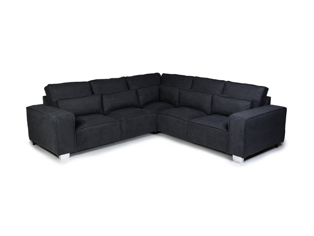 Broadgate Corner Sofa black fabric sofa pay weekly sofa cheap sofa uk