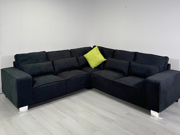 Broadgate Corner Sofa black fabric sofa pay weekly sofa cheap sofa uk