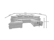 Carnaby Small U Shape Cream Sofa Fabric