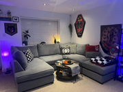 Carnaby Small U Shape Sofa Fabric Grey