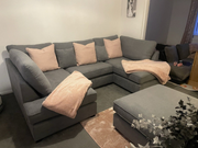 Carnaby Small U Shape Sofa Fabric Grey