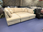 Carnaby Small U Shape Sofa with Footstool [ cream naples ]