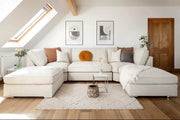 U shape sofa in teddy fabric