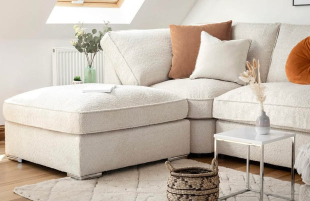 U shape sofa in teddy fabric