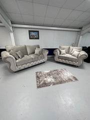 Royale RIO chesterfield sofa [ silver ]