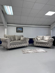 Royale RIO chesterfield sofa [ silver ]