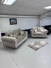 Royale RIO chesterfield sofa [ silver ]