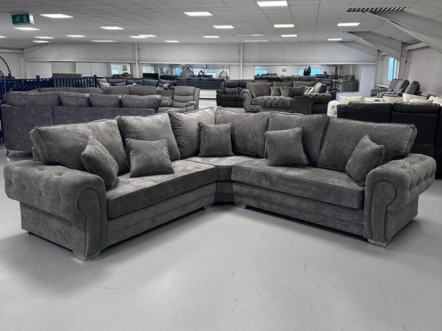 Verona  Corner Sofa - Grey Kensington Fabric