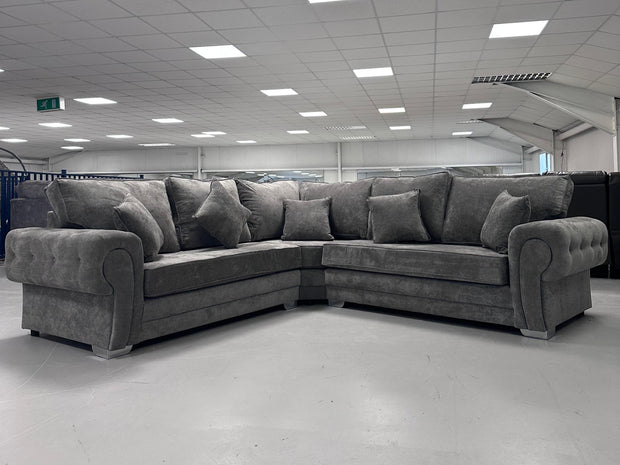 Verona  Corner Sofa - Grey Kensington Fabric