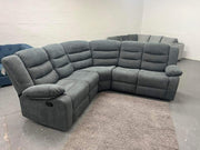 Sorrento Fabric Corner Recliner with Cupholders (Grey)