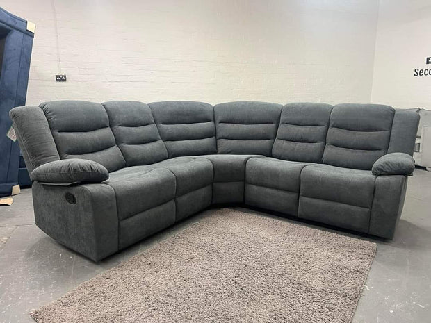Sorrento Fabric Corner Recliner with Cupholders (Grey)