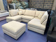 Carnaby Small U Shape Sofa with Footstool [ cream naples ]