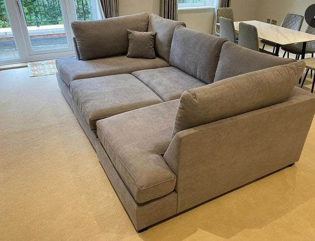 Carnaby Small U Shape Sofa with Footstool [ mink naples ]