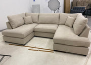 Carnaby Small U Shape Sofa with Footstool [ sand naples ]