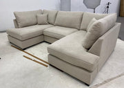Carnaby Small U Shape Sofa with Footstool [ sand naples ]