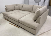 Carnaby Small U Shape Sofa with Footstool [ sand naples ]