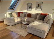 U shape sofa in teddy fabric