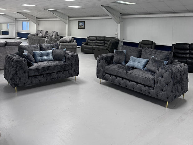 3+2 Ashton Chesterfield Sofa - Shakespeare Lead Fabric
