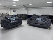 3+2 Ashton Chesterfield Sofa - Shakespeare Lead Fabric