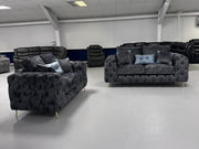 3+2 Ashton Chesterfield Sofa - Shakespeare Lead Fabric