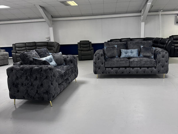3+2 Ashton Chesterfield Sofa - Shakespeare Lead Fabric