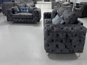 3+2 Ashton Chesterfield Sofa - Shakespeare Lead Fabric
