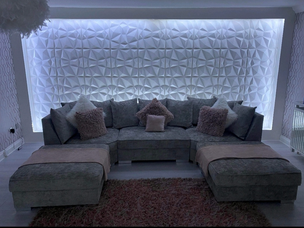 London Truffle U Shape Chenille Corner Sofa