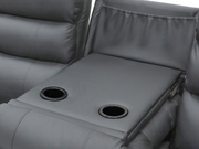 Roma Recliner Grey Leather 3 Seater Sofa