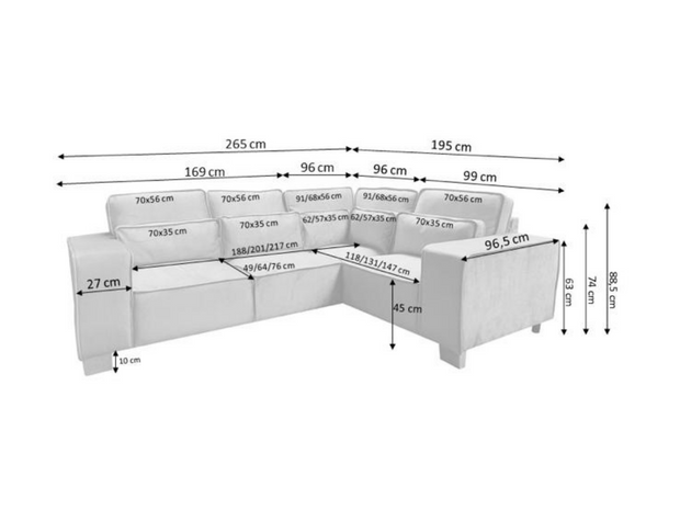 Sloane Luxury Sofa 4 Seater Right Corner Silver