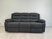 Sorrento 3 Seater Recliner Sofa Grey Chenille Fabric