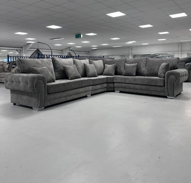 3c2 verona Corner Sofa - Grey Kensington Fabric