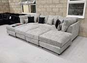 Belgravia Cinema Style Sofa - Steel Boucle Fabric