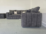 2c2 Royale Milano Corner Sofa (Charcoal Teddy Fabric)