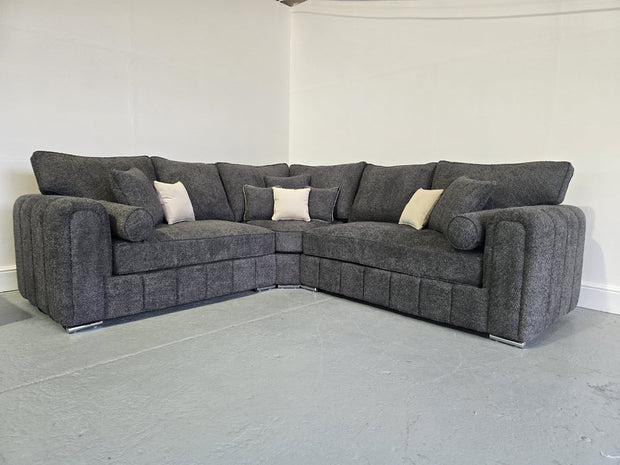 2c2 Royale Milano Corner Sofa (Charcoal Teddy Fabric)