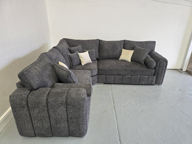 2c2 Royale Milano Corner Sofa (Charcoal Teddy Fabric)
