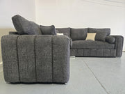 2c2 Royale Milano Corner Sofa (Charcoal Teddy Fabric)