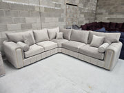 Milano Corner Sofa – Pebble Plush Fabric